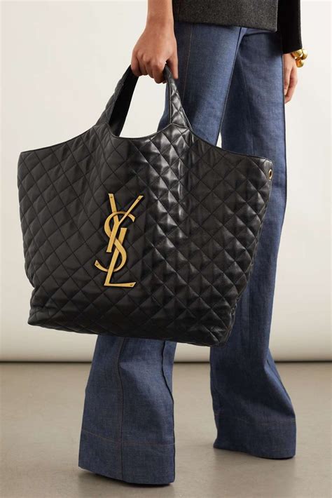 black quilted ysl bag|saint laurent black tote bag.